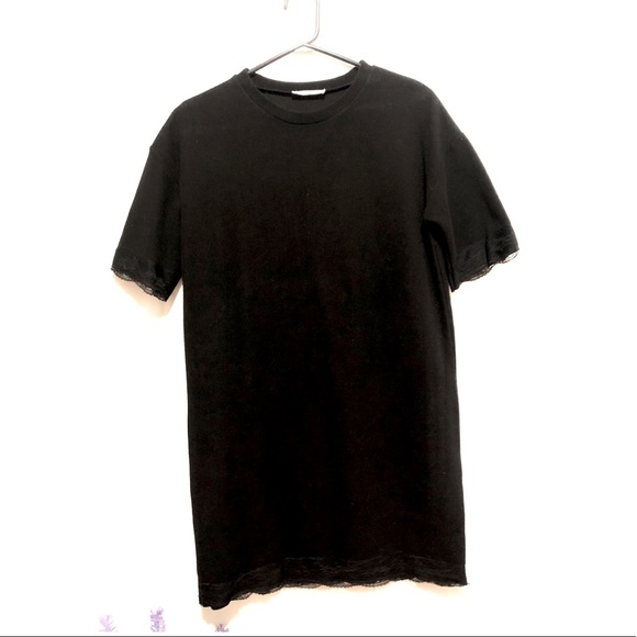 Black Sweater Mini Dress with short sleeves - Picture 2 of 5